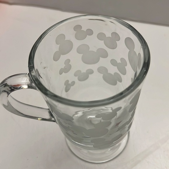 Disney Frosted Mickey Mouse Ears On 10 Oz Pedestal Mug- 5” Tall -Libbey Glass - Picture 6 of 8
